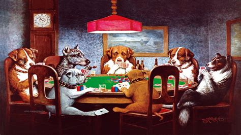 CACHORROS JOGANDO POKER .